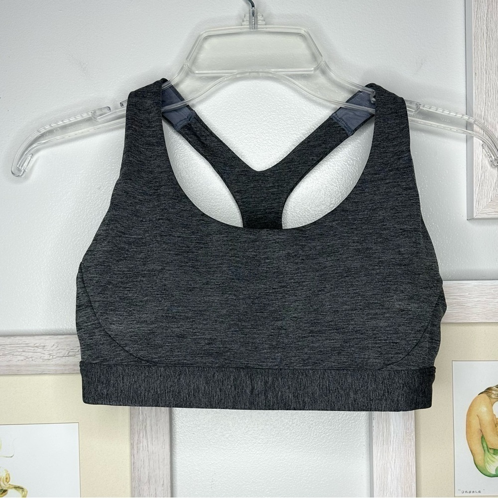 Athleta Heather Gray Racerback Ultimate Sports Bra Size Small
